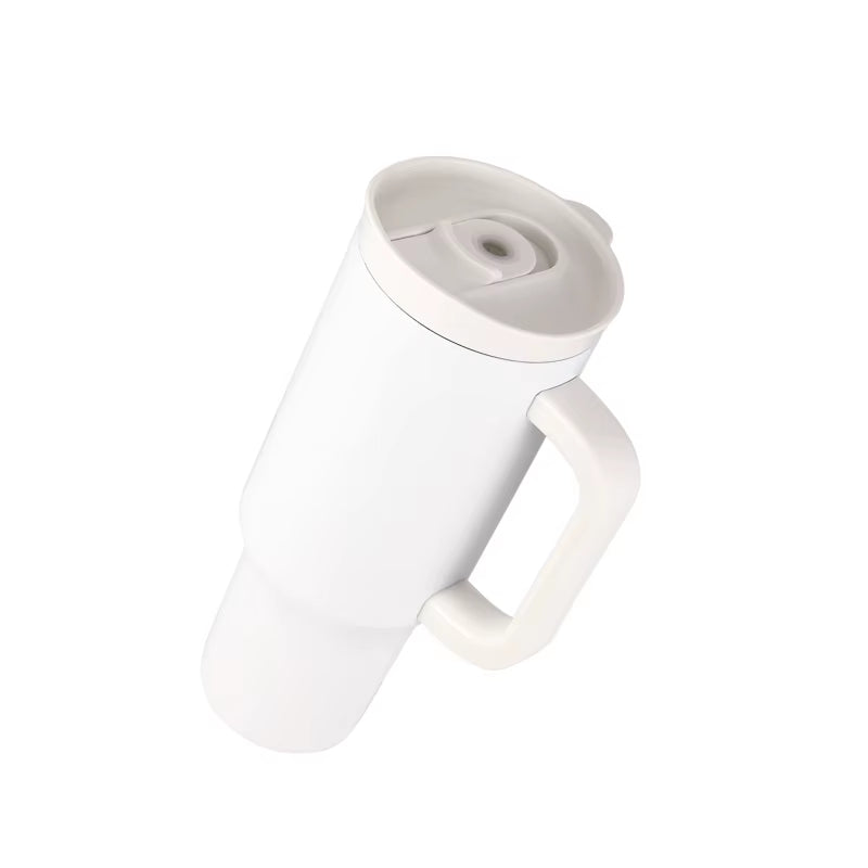 Everich 40Oz Insulated Travel Mug Tumblers with Handle and Straw, Double Wall Vacuum Sealed Stainless Steel Cup for Office