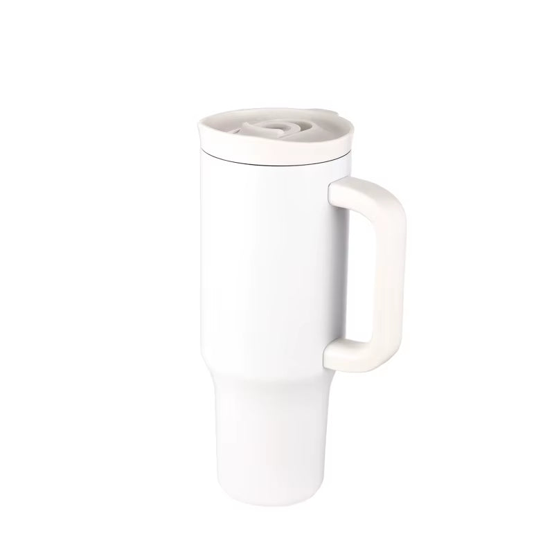 Everich 40Oz Insulated Travel Mug Tumblers with Handle and Straw, Double Wall Vacuum Sealed Stainless Steel Cup for Office