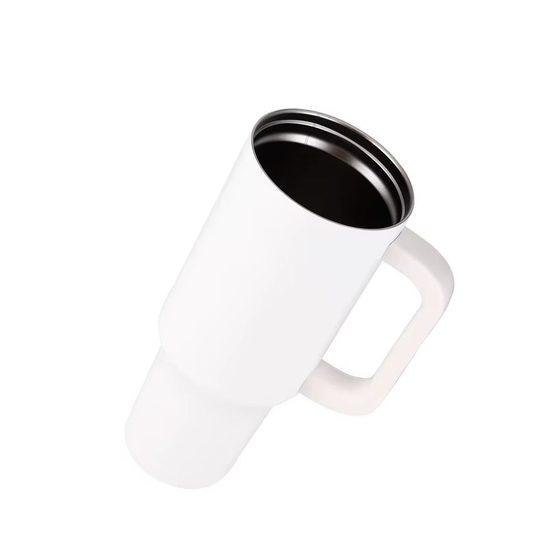 Everich 40Oz Insulated Travel Mug Tumblers with Handle and Straw, Double Wall Vacuum Sealed Stainless Steel Cup for Office