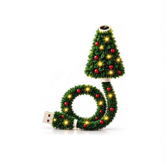 Christmas Tree Projection Light USB Plug-And-Play LED Projector with 6 Festive Scenes Gooseneck Lamp for Party Atmosphere