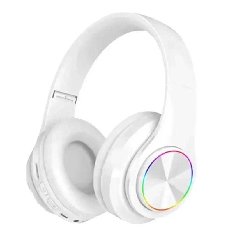 New Wireless Bluetooth Game Headphones with RGB Colorful Lights AUX Interface Bring Wheat Earphones for PC Sports Music Headset