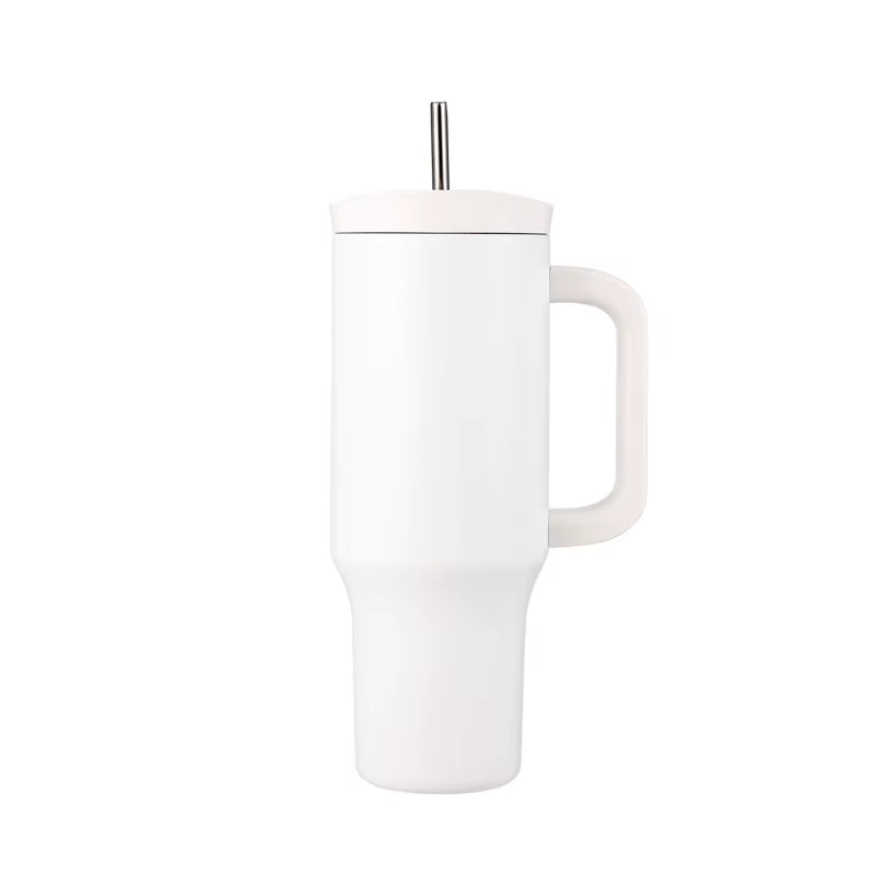 Everich 40Oz Insulated Travel Mug Tumblers with Handle and Straw, Double Wall Vacuum Sealed Stainless Steel Cup for Office