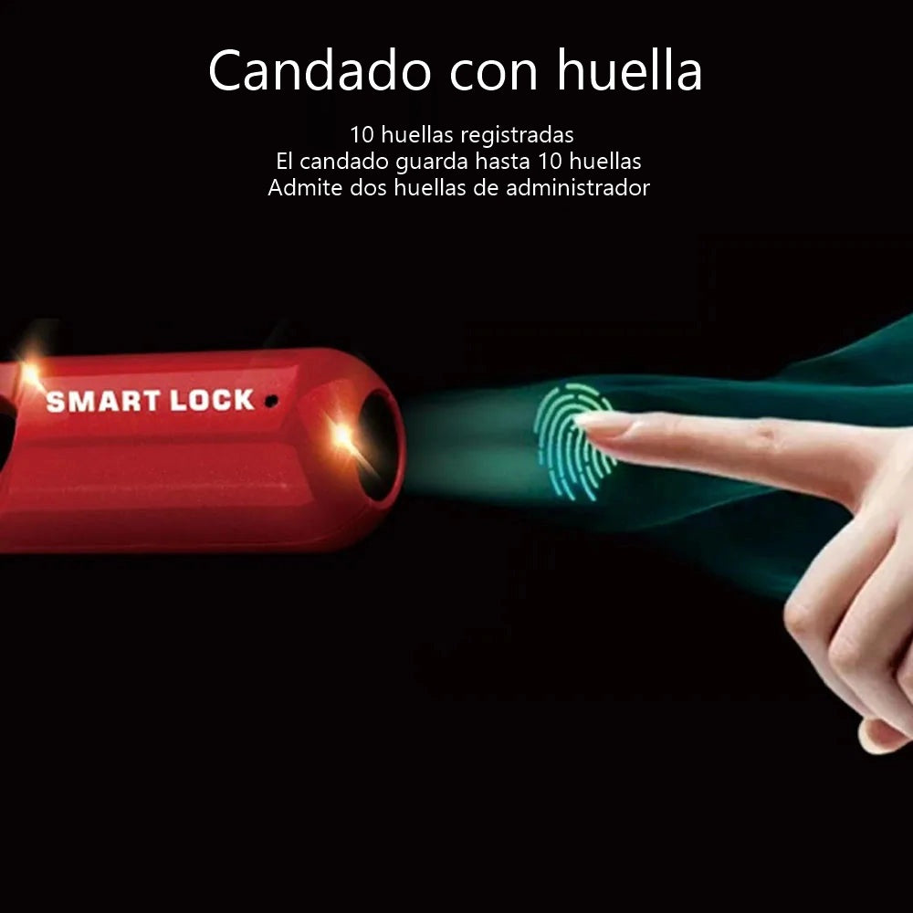 Candado con huella: hasta 10 huellas registradas