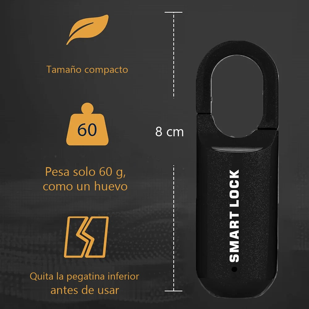 Candado con huella compacto y liviano
