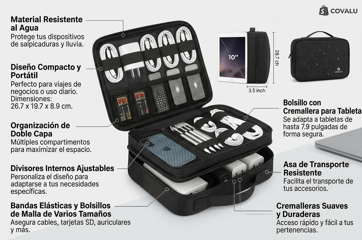 Organizador de Cables para Viaje - Estuche Multifunción